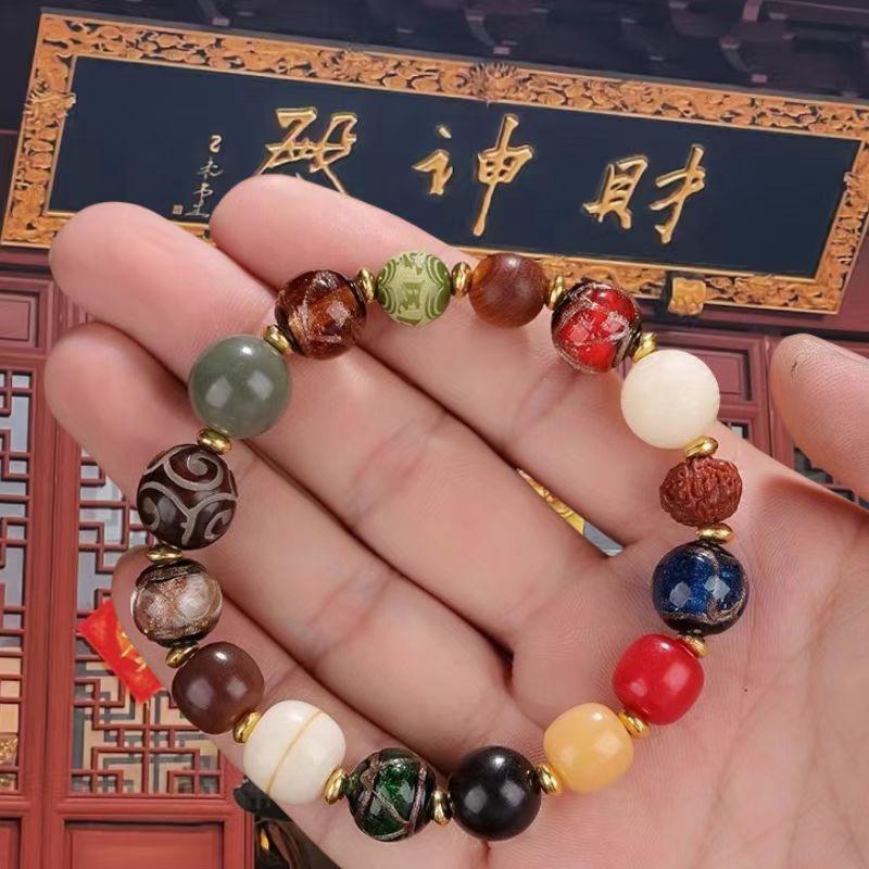 招财纳福五路财神香灰琉璃手链