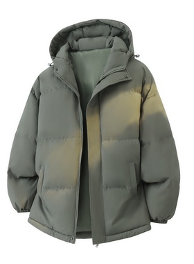 BUFFALO BOUND简约连帽棉衣男冬季防寒保暖棉袄宽松军绿色外套