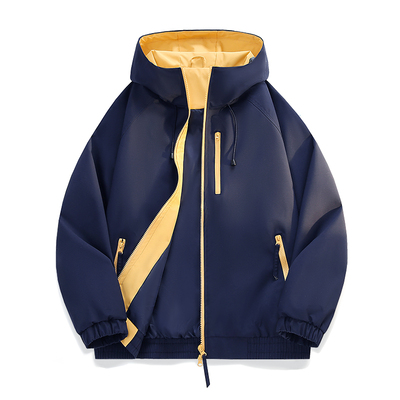 BUFFALO BOUND撞色连帽外套男青少年户外夹克宽松潮流运动男女