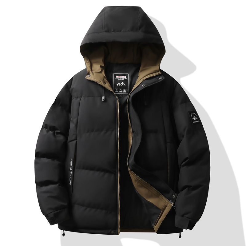 BUFFALO BOUND男士连帽棉衣外套户外加厚保暖时尚潮流工装棉服