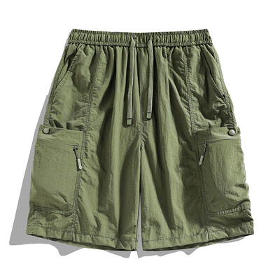 BUFFALO BOUND新品男女同款户外冰丝多口袋工装短裤宽松休闲裤潮