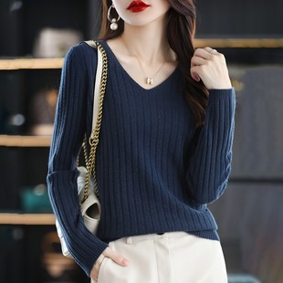 日系简约休闲针织打底衫 宽松纯色内搭领毛衣 女上衣秋冬新款