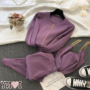 winter suit sport sweater 洋气针织套装 Knitted women ladies