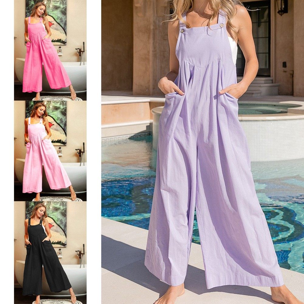 欧美女装年亚马逊夏季新品背带裤时尚两口袋连体裤阔腿裤,个性定制/设计服务/DIY,连衣裙加工定制,淘宝优惠券,粉丝福利购,淘宝优惠卷