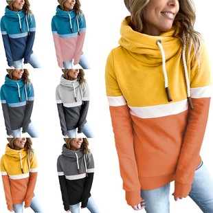 亚马逊秋冬新款 休闲套头连帽卫衣 独立站欧美跨境外贸女装