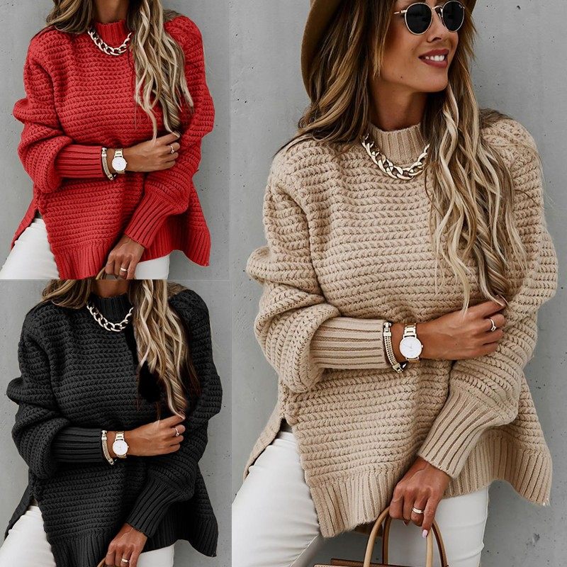 冬季新款欧美女装  半高领纯色束手侧开叉针织毛衣,个性定制/设计服务/DIY,连衣裙加工定制,淘宝优惠券,粉丝福利购,淘宝优惠卷