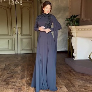 镶钻优雅修身 秋季 宫廷风时尚 欧美亚马逊跨境女装 连衣裙 新款