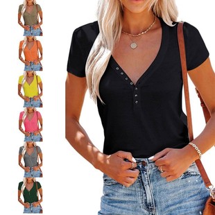 领虾皮恤短袖 独立站欧美跨境外贸女装 新款 亚马逊夏季