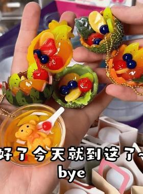 正版日本jdream盲盒扭蛋食玩水果罐头拼盘潮玩挂件简动三幅同款