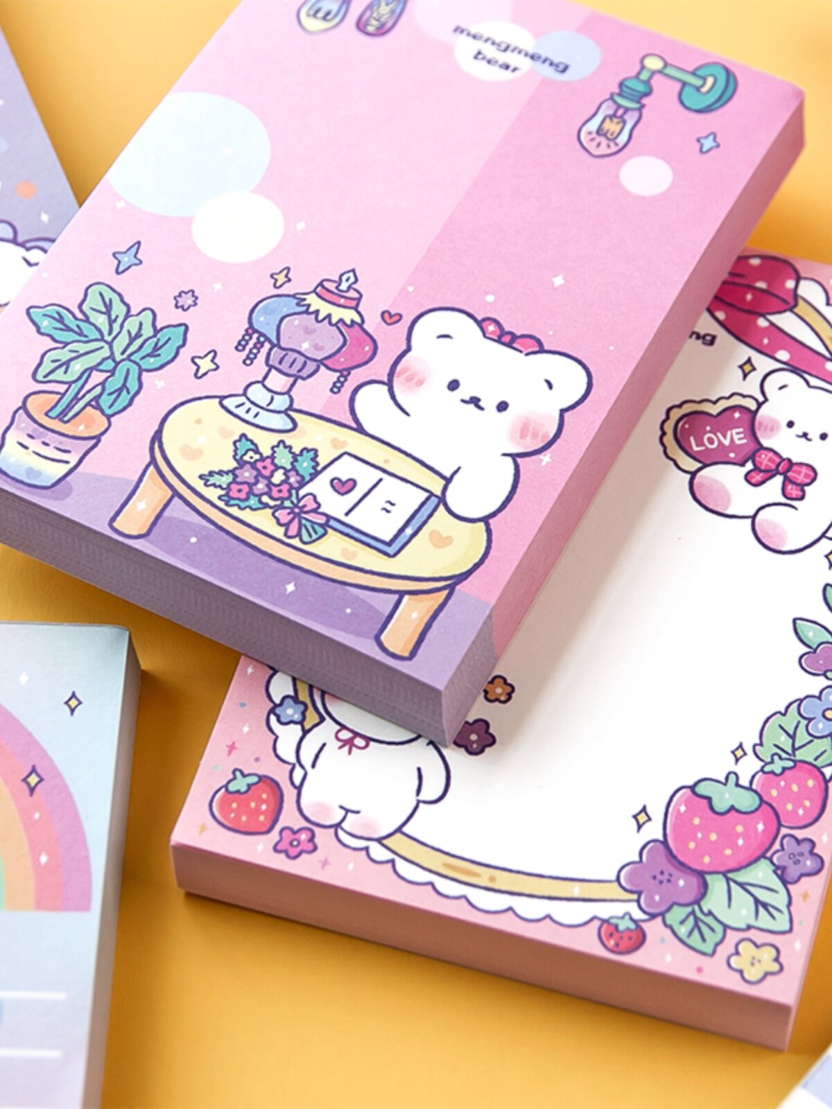 귀여운 곰 메모장 메시지 메모지 DIY 수첩 소재지 고백 작전 메모 기록지 100장