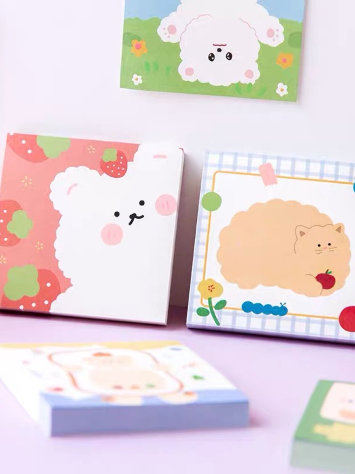 귀엽고 부드러운 사각 메모지 찢을 수 있는 메시지 패드 메모지 메모지 100매 끈적이지 않음