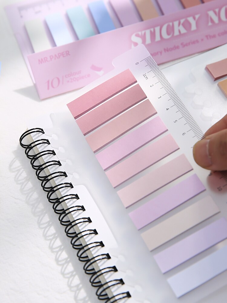 신선하고 단순한 MORANDI 컬러 인덱스 스티커 스티커 메모 N 번 메모 키 로고 스티커 분류 표시 스티커