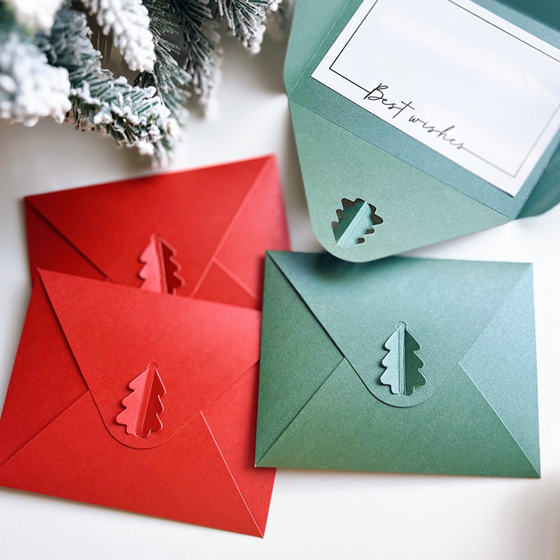 圣诞节加厚珠光纸信封