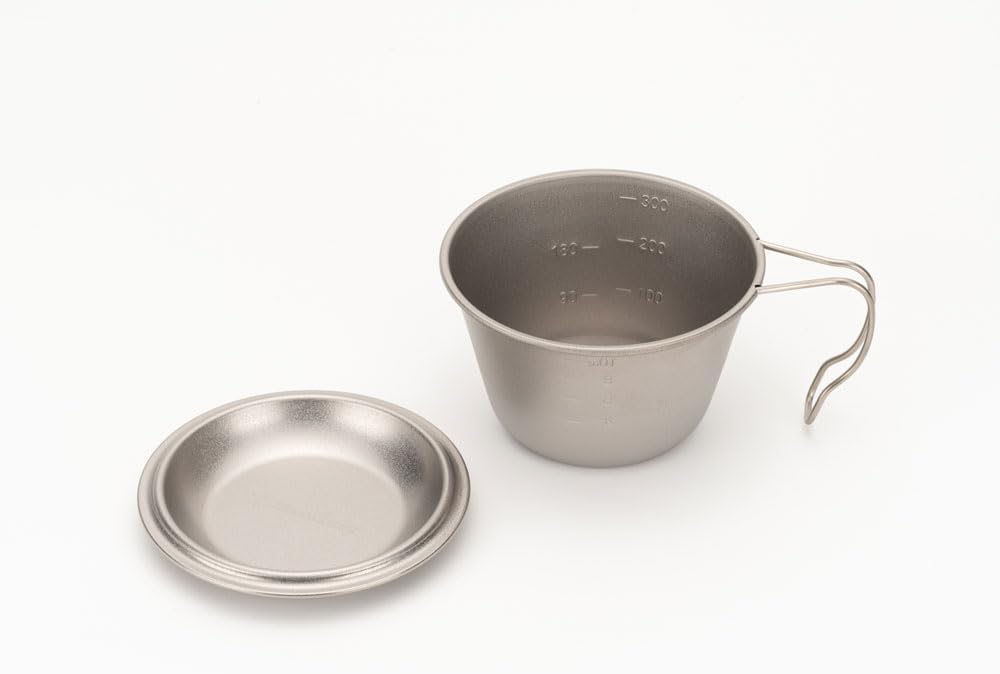 日本SnowPeak雪峰户外露营野餐餐具深型带盖钛雪拉碗登山杯E-314