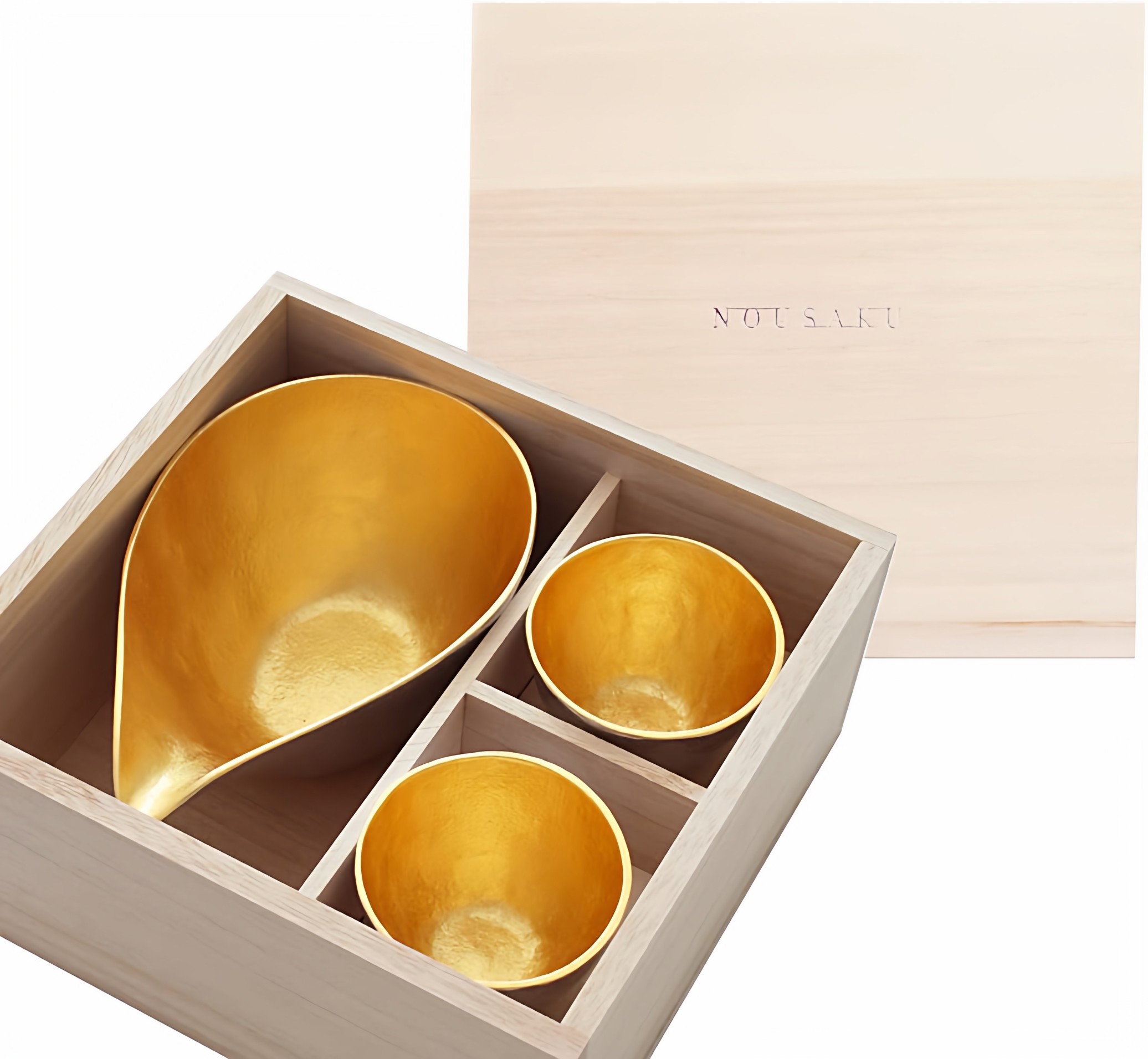 日本能作纯锡金箔烈酒杯分酒器 白酒杯 可自由组合酒壶金银汤吞