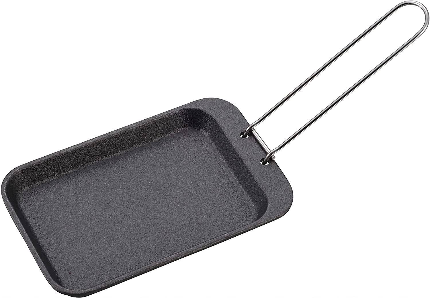 现货 Captain Stag  日本鹿牌 铸铁户外便携烧烤盘 烤盘 B6 17cm