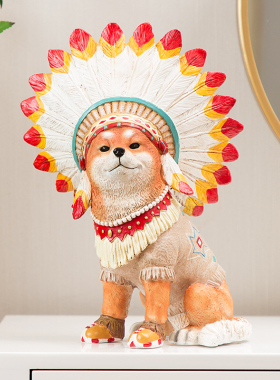 创意客厅个性装饰品摆件柴犬民宿电E视柜桌面家居玄关摆设男生礼