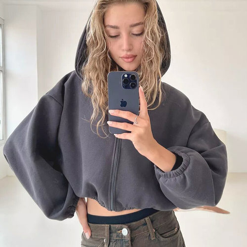 Women Sweater欧美女装春秋新款休闲上衣连帽衫长袖运动衫卫衣女