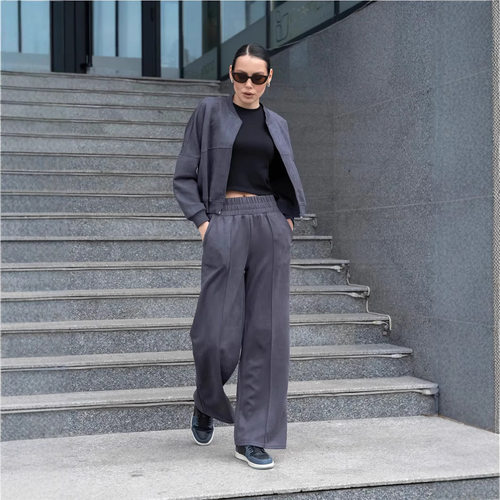 Women Tracksuit Outfits欧美休闲开衫运动女装外套长裤两件套装