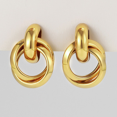 Ear Clips Earring Jewelry Gifts几何耳钉不锈钢针耳环圈圈耳饰