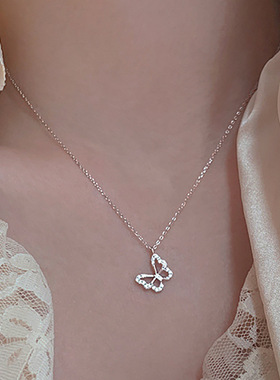 Necklace Choker Gifts创意气质蝴蝶吊坠项链超仙蝴蝶项链锁骨链