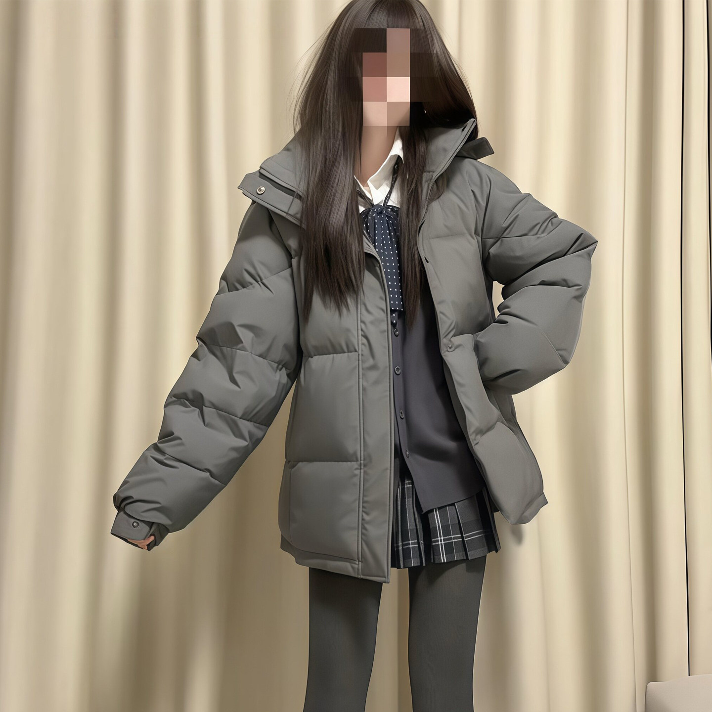 中戏羽绒服女韩版短款小个子
