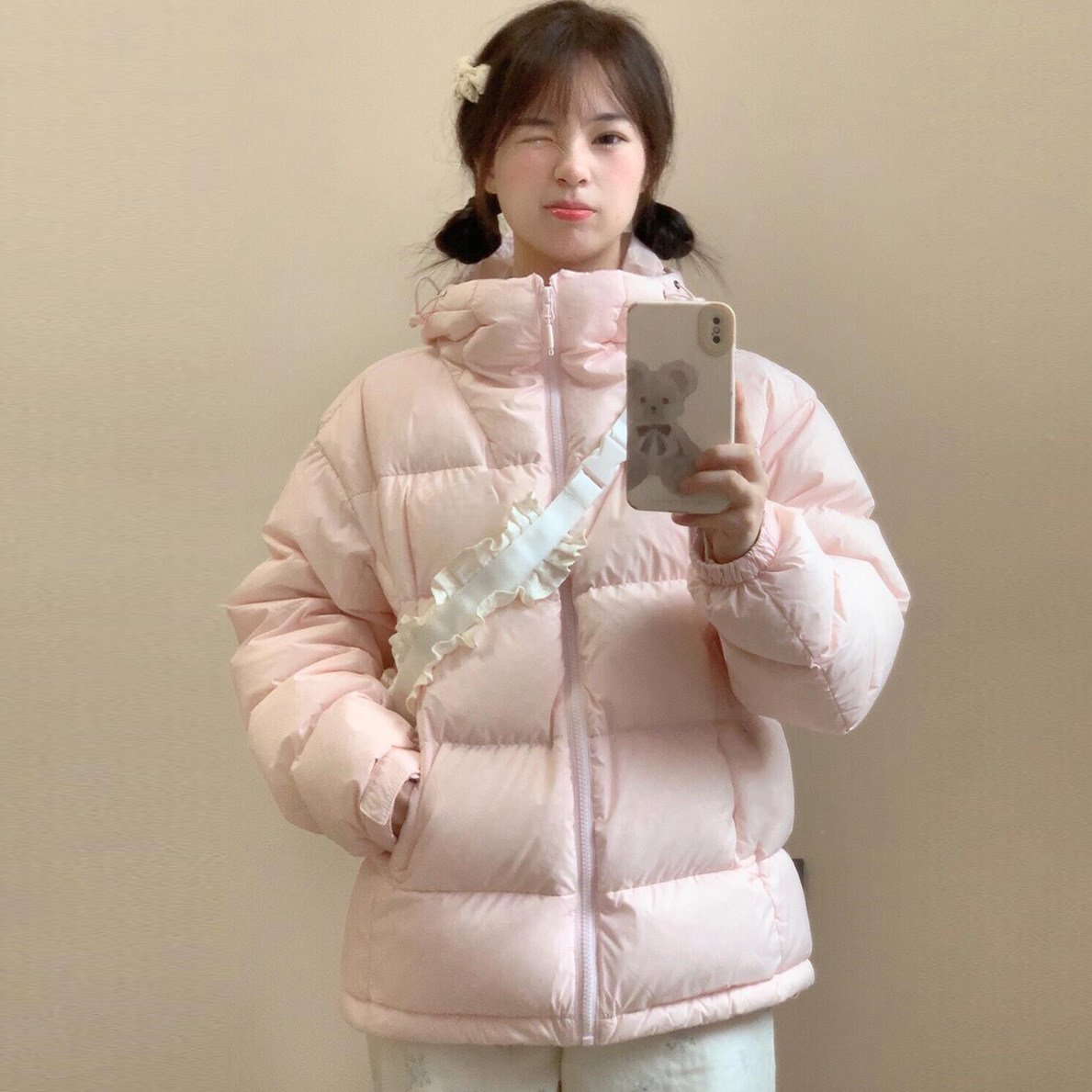 超好看小个子羽绒服女短款