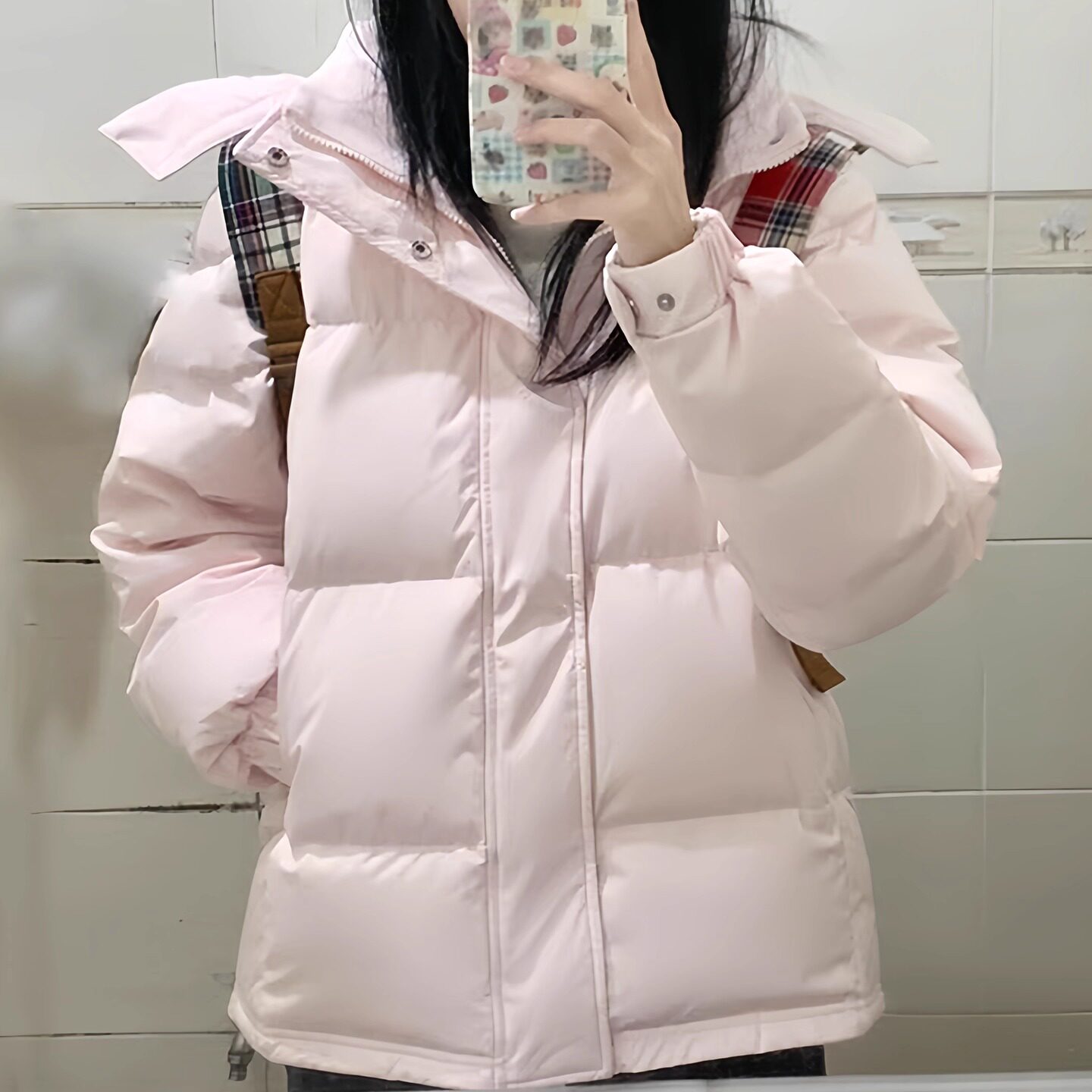 中戏短款羽绒服女面包服学生