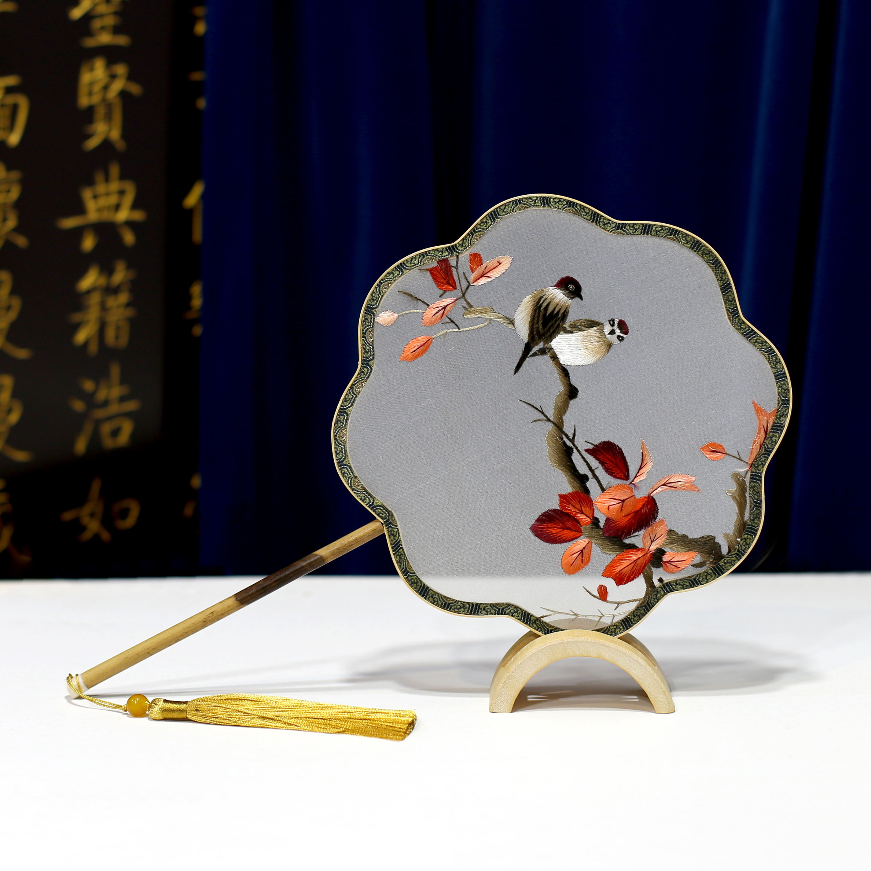 双面绣摆件手工苏绣团扇