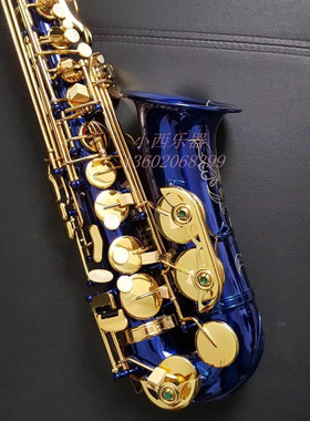 中音萨克斯 蓝色（兰色）雕花  调性/ Eb Alto-saxophone