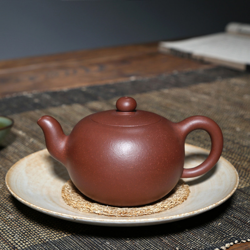 宜兴紫砂壶茶具名家壶吴竹霞原矿底槽青全手工泡茶壶230CC圆珠壶