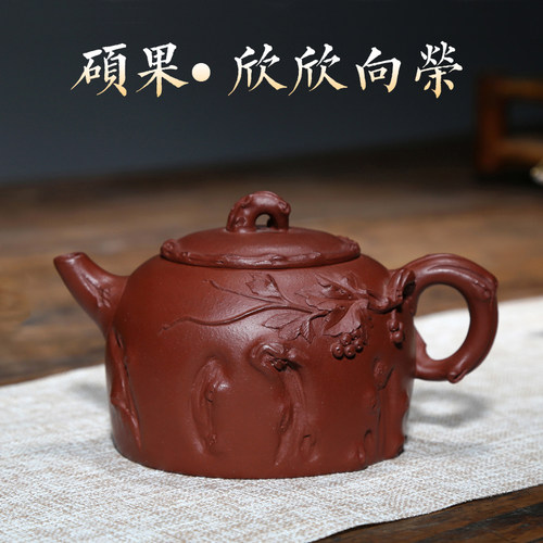 名家纯手工花器朱泥欣欣向荣壶