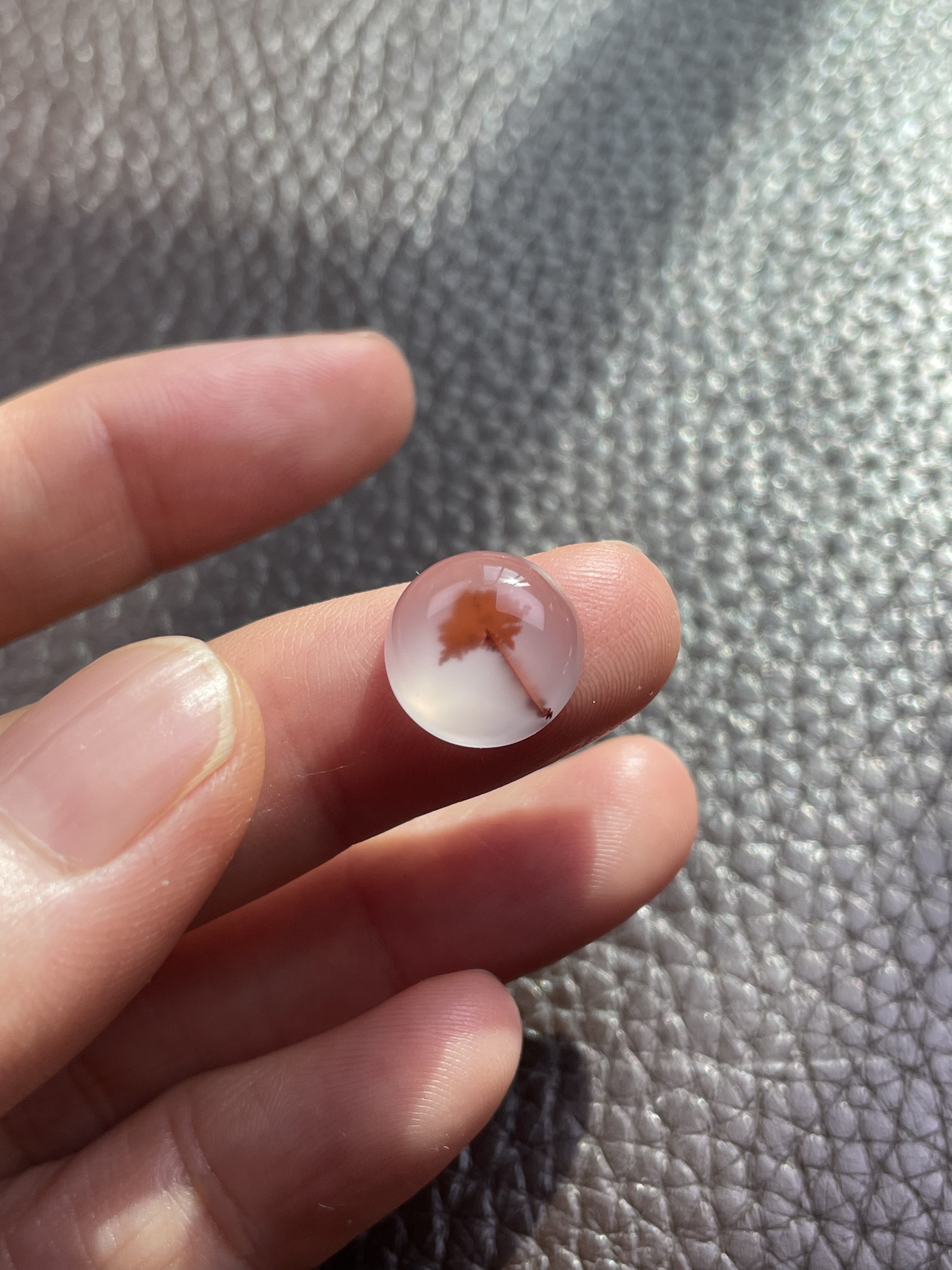 天然南红草花意境像型戒面裸石戒指