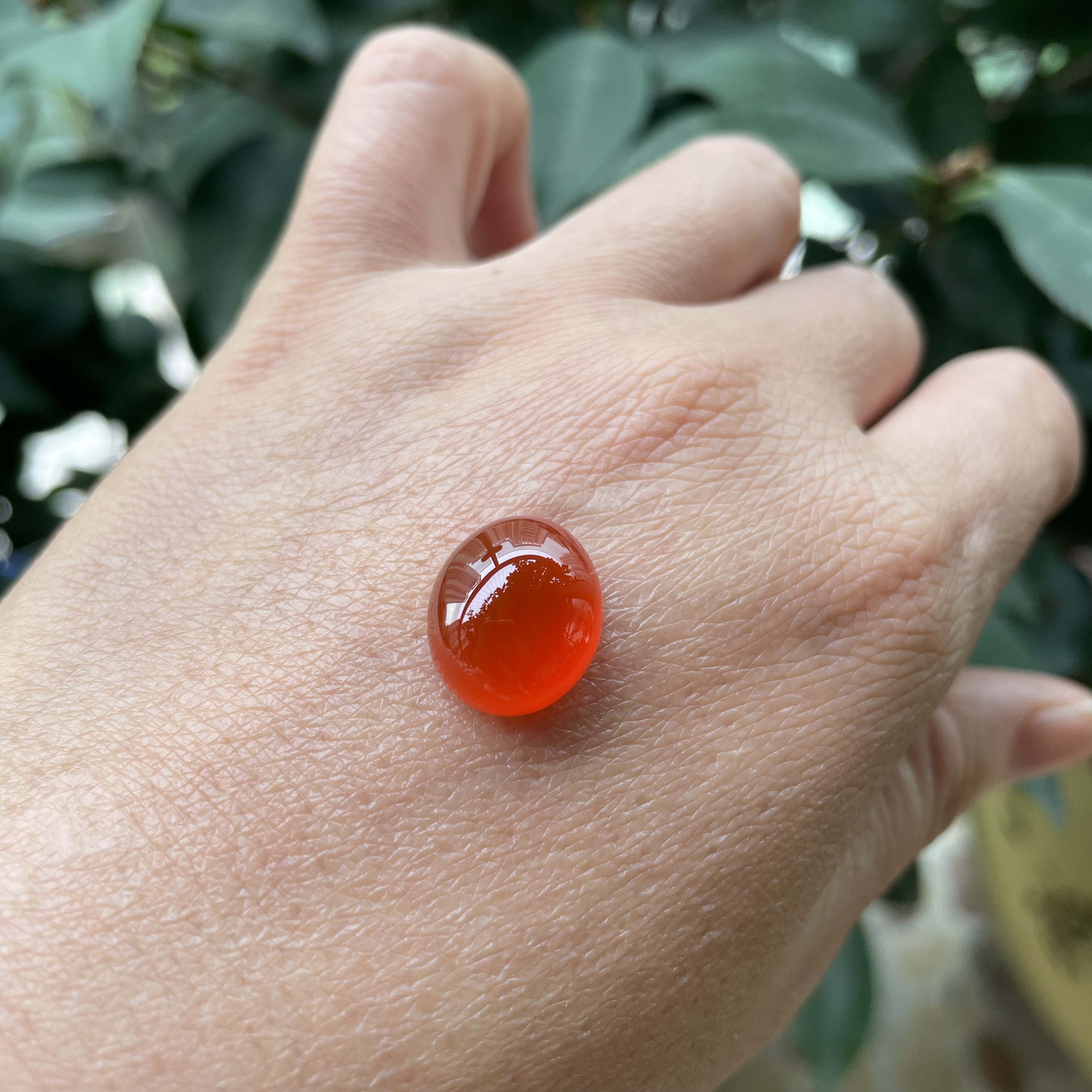 天然原矿保山河湾冰红戒指戒面祼石