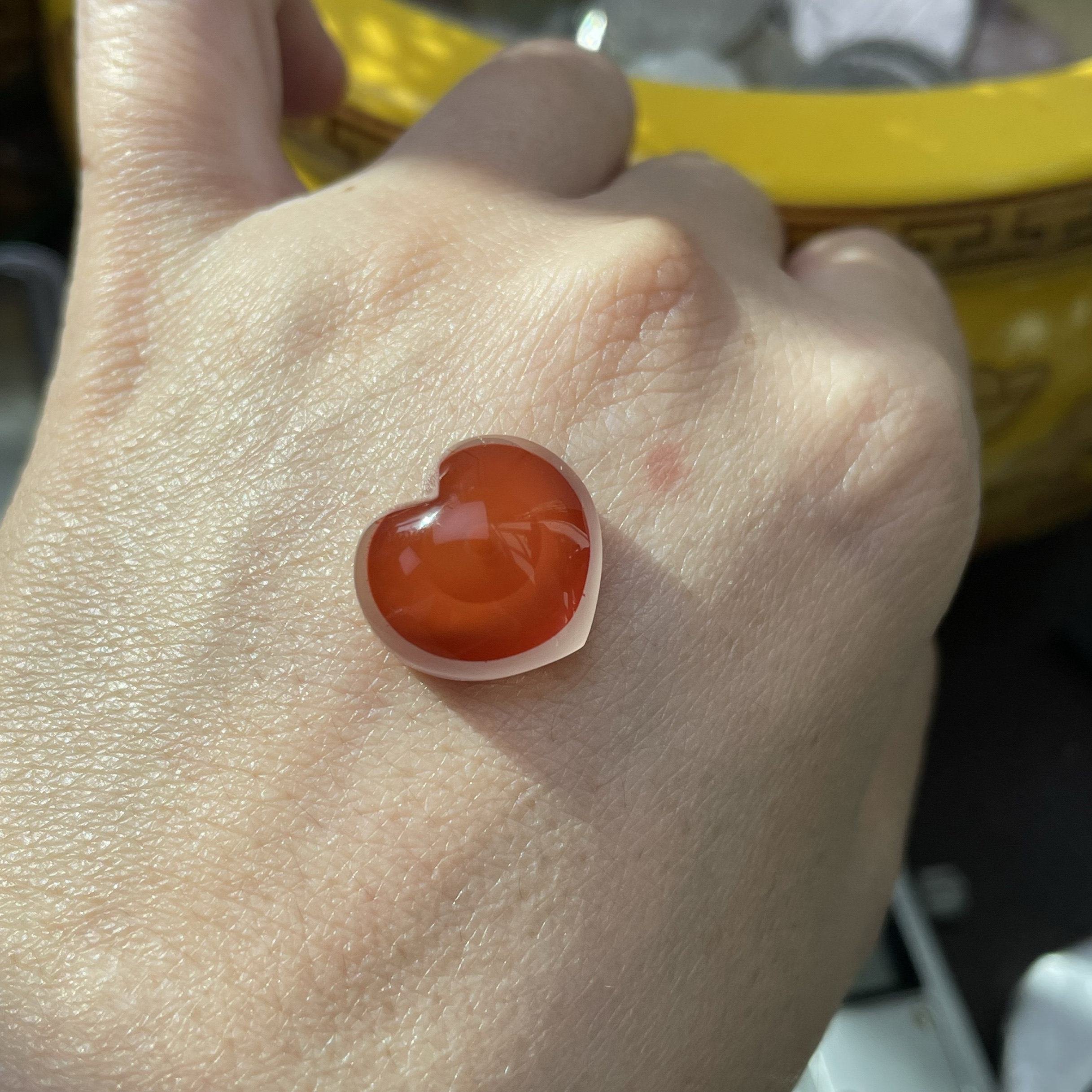 天然南红玛瑙天眼鸿运当头爱心裸石吊坠