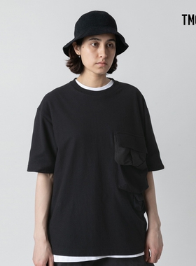 TMCAZ Smock Pocket Tee 黑色立体多层结构口袋宽松短袖小领口T恤