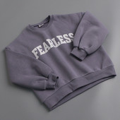 150 120 浅紫色男女童加绒卫衣55棉儿童秋冬薄绒圆领套头衫 110