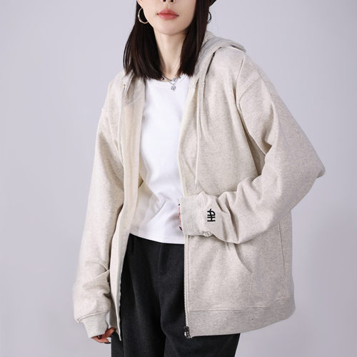 高棉毛圈棉卫衣女春秋正肩拉链开衫长袖外套运动休闲多色连帽卫衣
