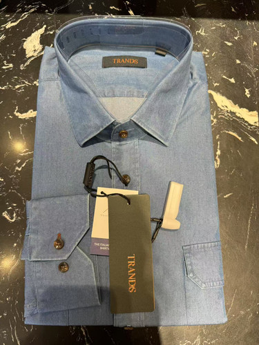 TRANDS休闲牛仔衬衫，意大利进口MONTI面料，吊牌价2280特价680