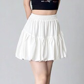 白色云朵裙水母短裙花苞防走光内衬裤 裙灯笼裙25夏裤 减龄a字裙子