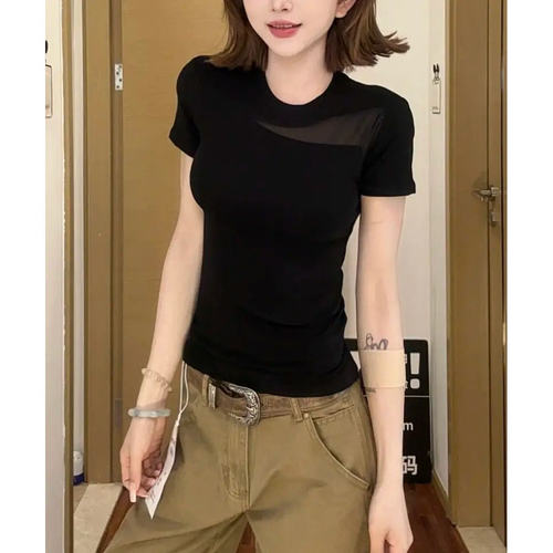 2026夏季新款高端精致气质时尚显瘦镂空短袖t恤女装爆款白色上衣