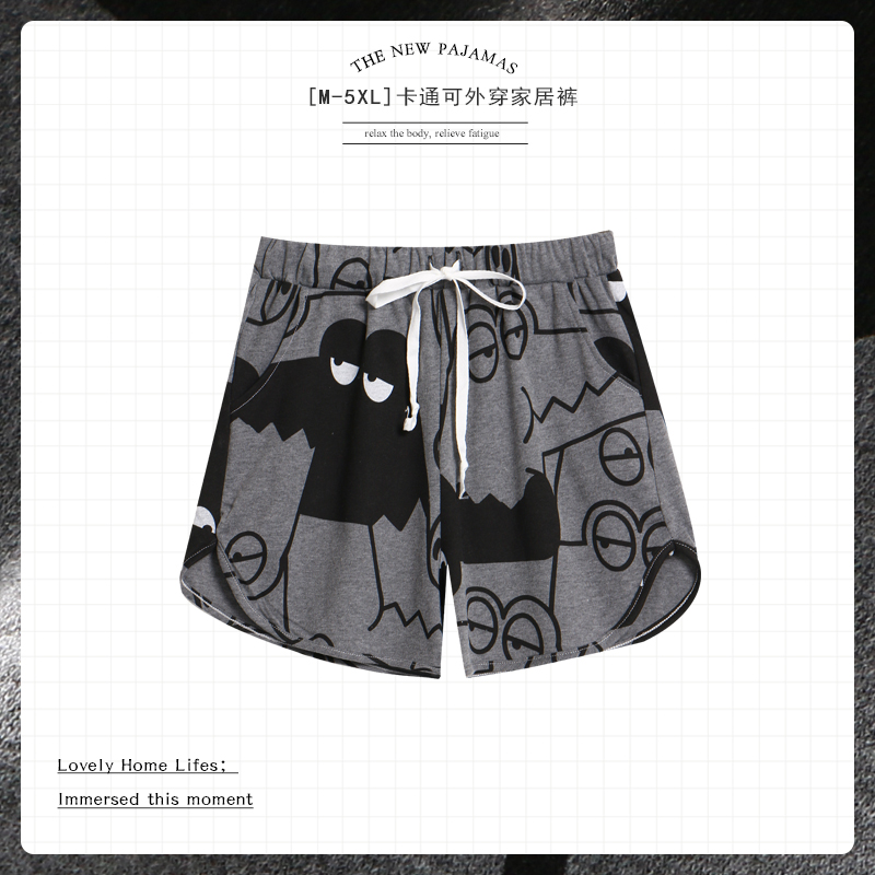 情侣短裤睡裤夏季纯棉卡通大码