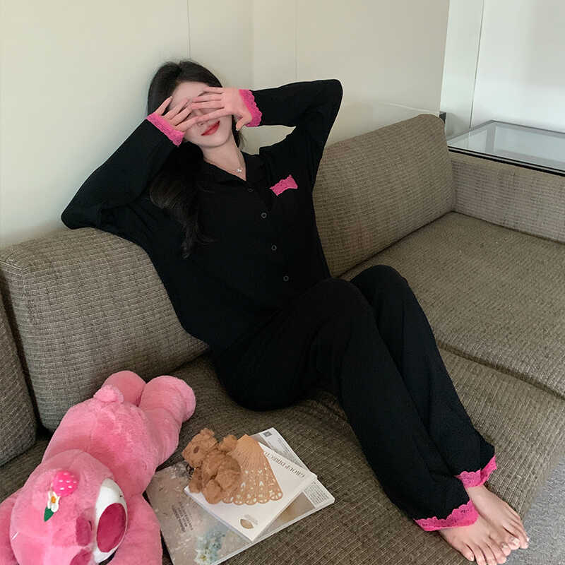 时尚纯棉女士可外穿宽松休闲睡衣