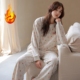 长裤 秋冬季 2025新款 女士睡衣德绒保暖磨毛长袖 韩系甜美家居服套装