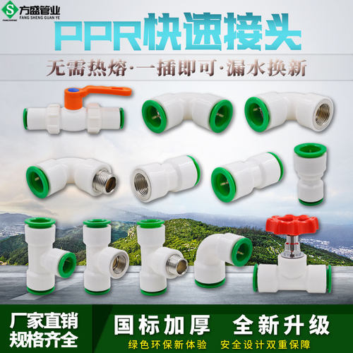 PPR快速接头4分20直插式免热熔快