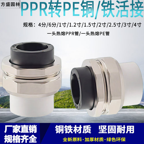 PE转PPR双熔活接20-63全铜活接