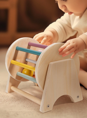 蒙氏婴幼儿早教纺织滚动鼓宝宝逻辑思维手眼协调Lovevery平替玩具