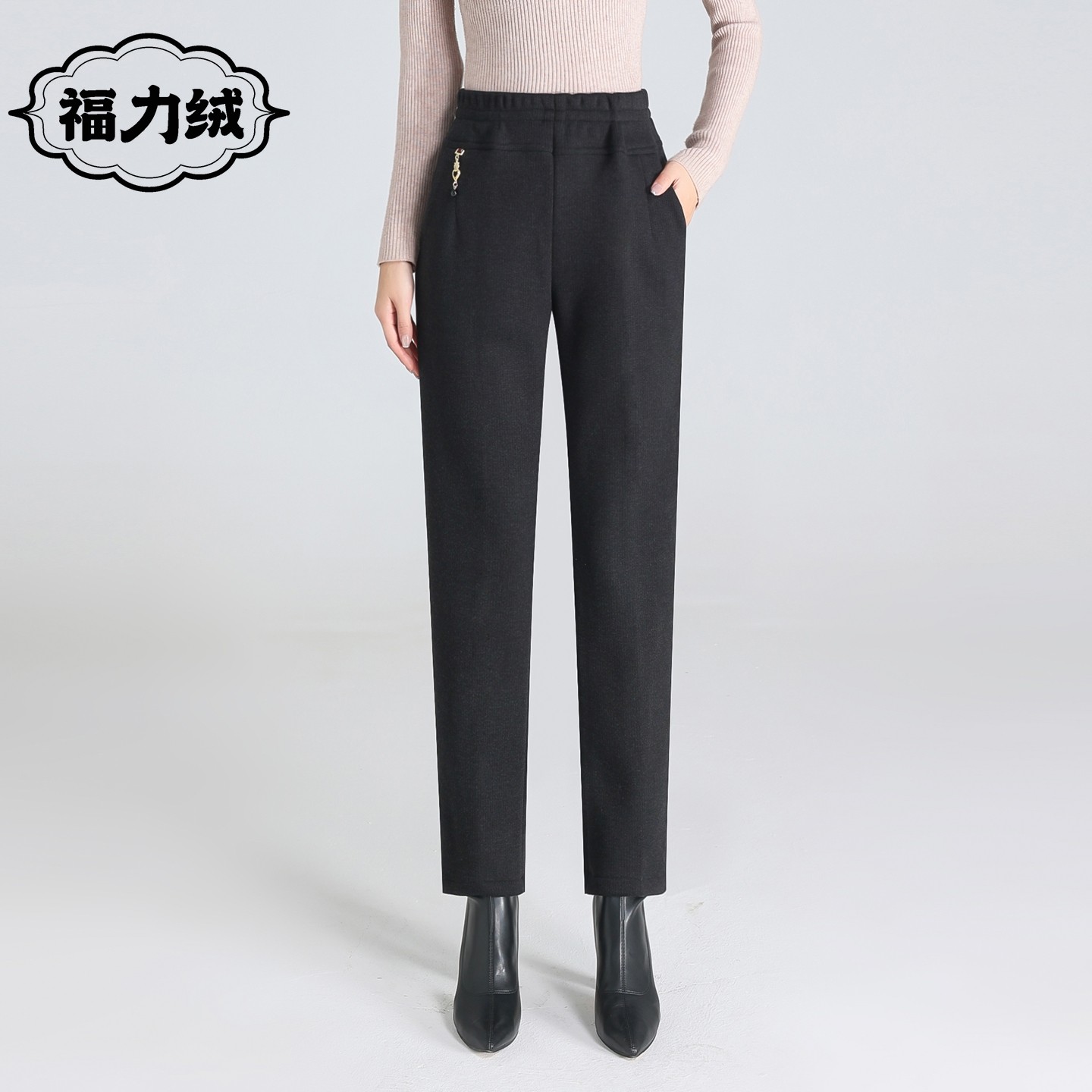 福力绒冬季加绒中老年妈妈休闲裤