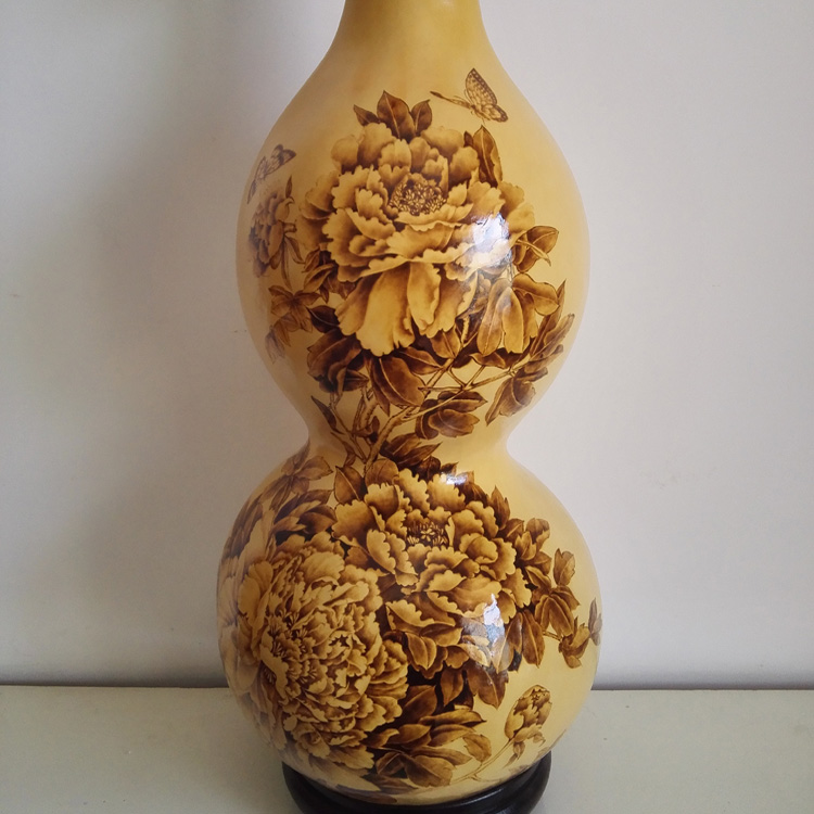 天然葫芦精品烫画烙画葫芦摆件花开富贵风水工艺品