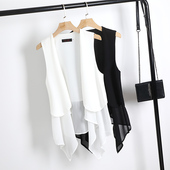 新款 雪纺马甲女韩版 显瘦夏季 坎肩女洋气外穿马夹时尚 外套 外搭薄款